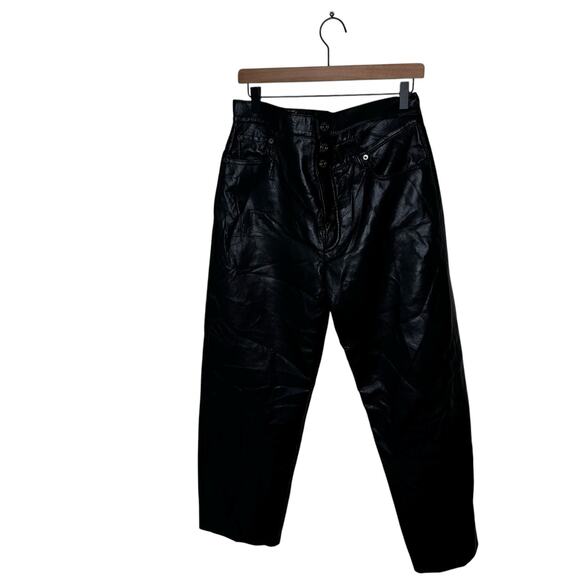 Agolde Pants - AGOLDE Broken Waistband Recylced Leather Pants Size 29 Black